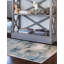 Tapis bleu clair tissé à la machine à motif abstrait Keimar-57735165