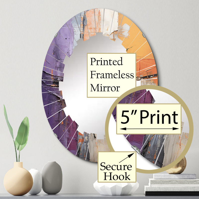Philipsvail - Miroir mural moderne ovale, 30 po x 20 po