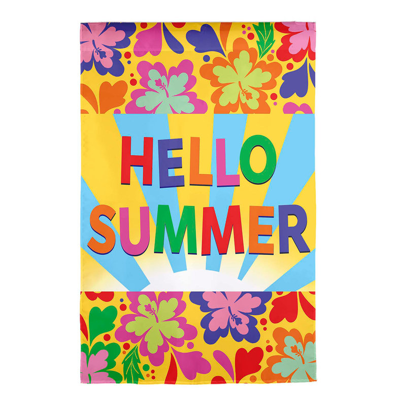 Tropical Hello Summer Suede Garden Flag