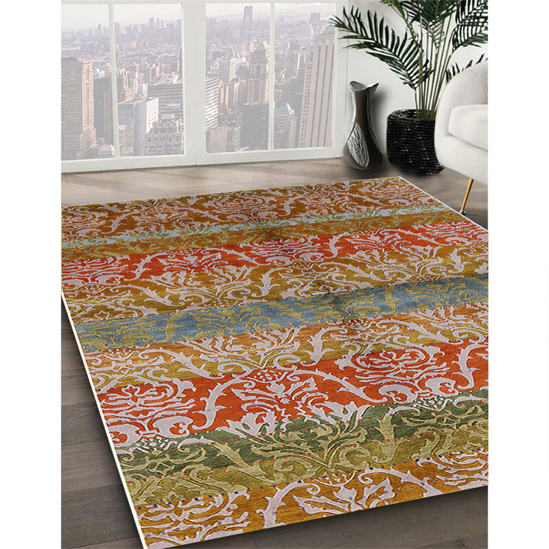 Tapis floral brun / rouge, Rectangle 8 pi x 12 pi