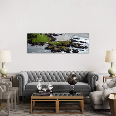 Golf Course on An Island Pebble Beach Golf Links, Pebble Beach, Monterey County, California, Usa 1 Piece Wrapped Canvas Panoramic Wall Art