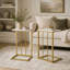 Tables de bout en forme de C Modern Glam avec structure en fer robuste et design élégant pour les salons et les chambres