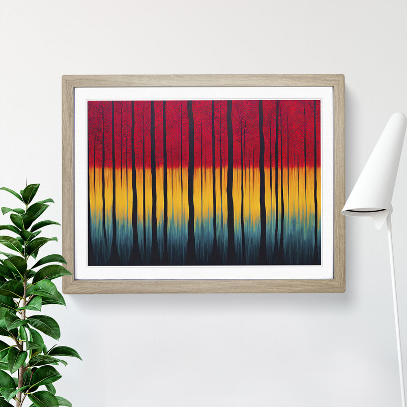 A Masterful Abstract Forest - Framed Print, 34cm H x 46cm W x 2cm D, Oak Framed