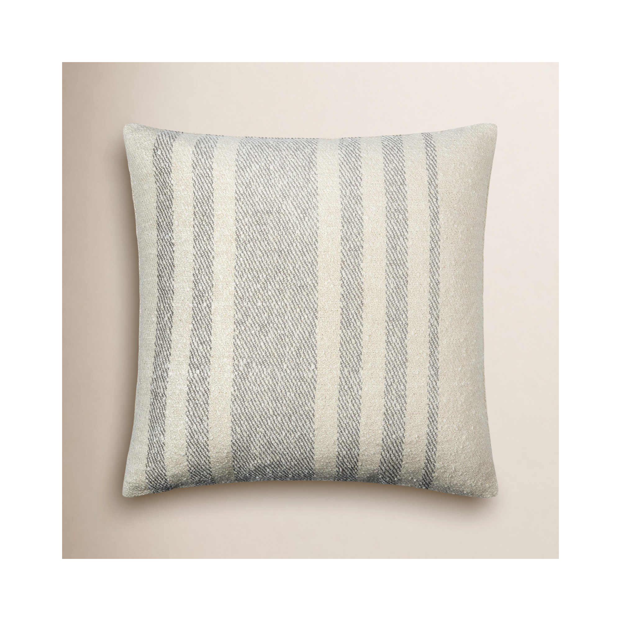 Sorden Striped Cotton Throw Pillow, Brown, 22" x 22", Down