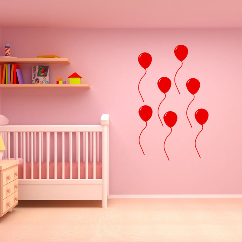 Décalcomanie murale en vinyle ballon Hunsicker, Rouge