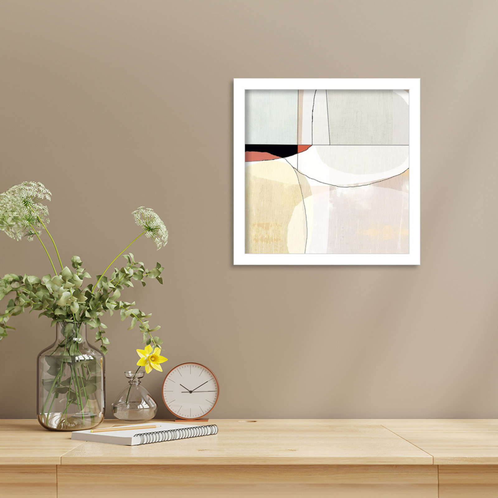 Flagler "Beholder III" Print by Sisa Jasper, 13" H x 13" W, White