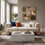 Canapé Flow 79 po, moderne, en chenille rembourrée, élégant canapé incurvé avec assise confortable pour le salon, beige