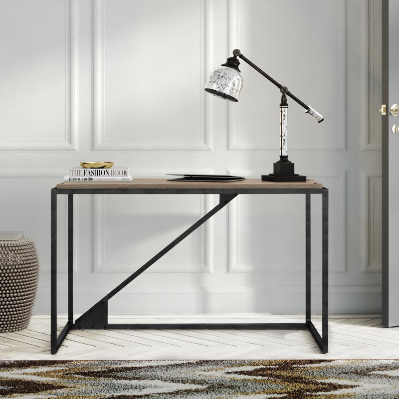Bureau d'écriture Ovia, H 30 po x l 49,1 po x P 25,1 po, Gris restauré
