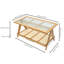 Table basse rectangulaire en bambou avec verre