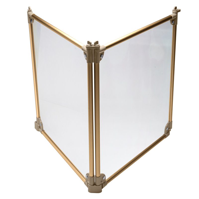 25.6'' H 2 Panel Metal Exercise Pen With Door, Gold