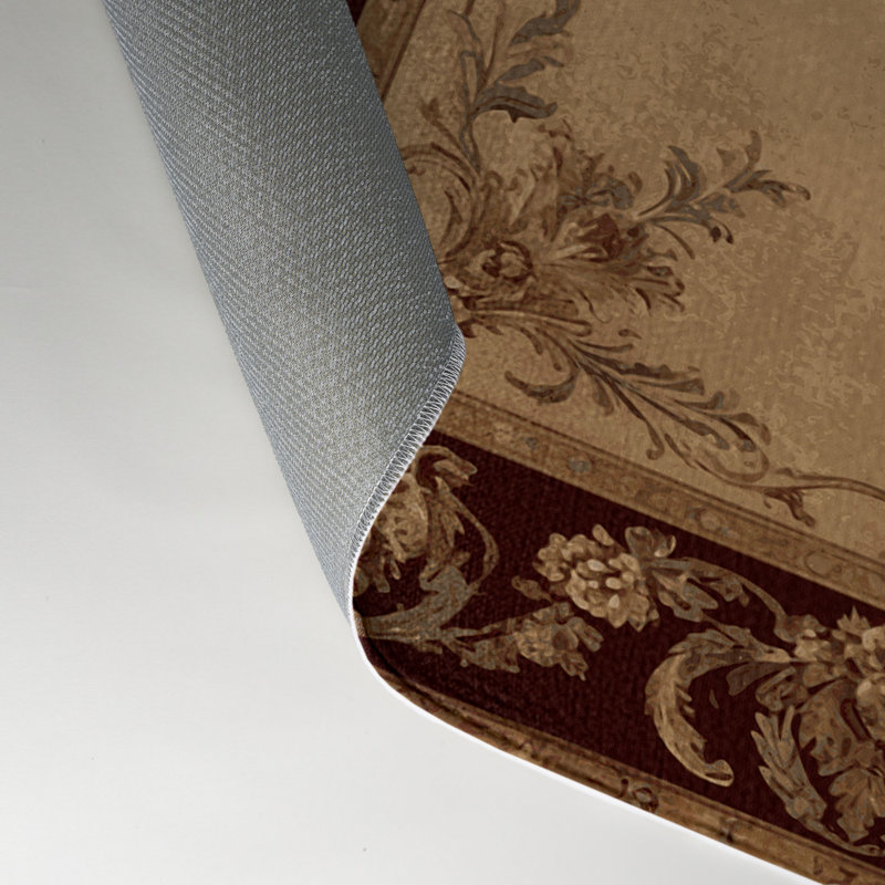 Tapis d'intérieur et d'extérieur brun français, Rectangle 5 pi x 7 pi