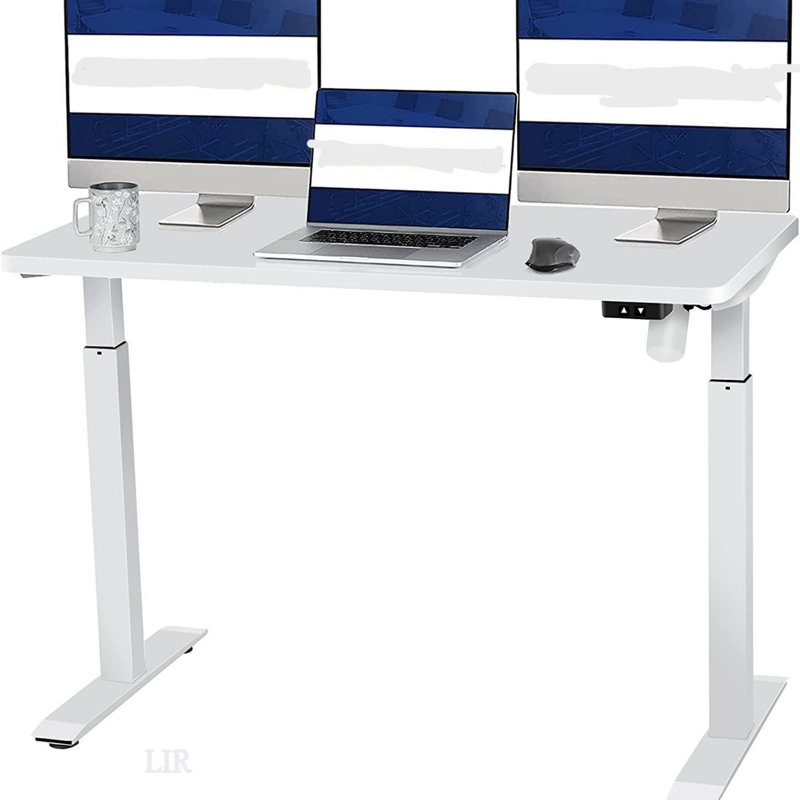 Electric Standing Desk With Height Adjustment, 48 X 24 Inches, Perfect For Ergonomic Home Office Use - White