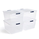 Rubbermaid Cleverstore Clear 71 Qt Plastic Storage Bins with Lids, 4-Pack