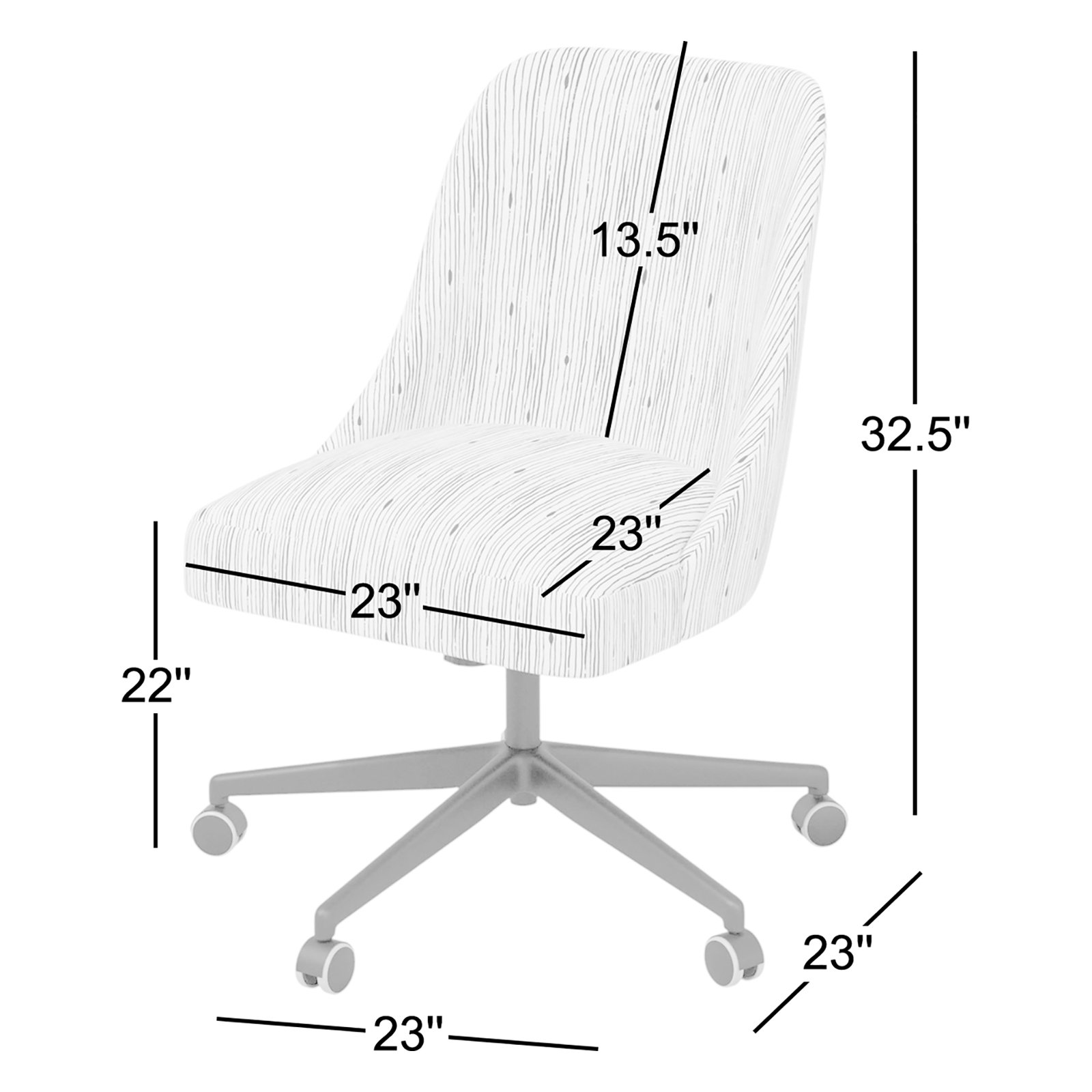 Manda Office Chair, Shibori Stripe Grey