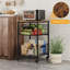 Mini-réfrigérateur à 2 niveaux avec panier à roulettes avec roulettes verrouillables, table de rangement pour refroidisseur de boissons mobile, table de bout en métal multifonctionnelle pour petit dortoir de chambre à coucher-131535272