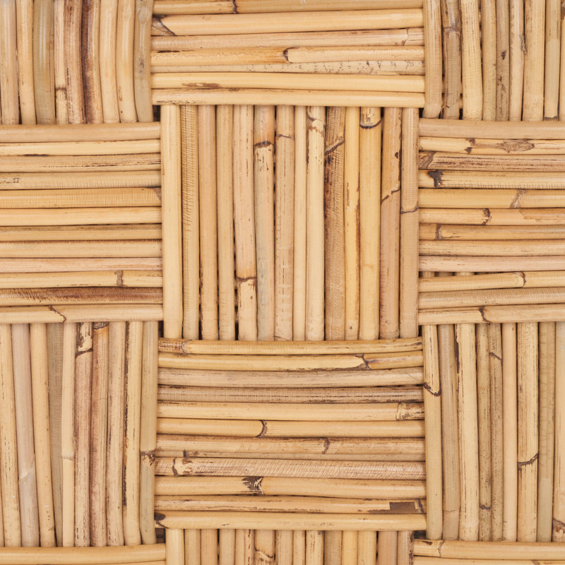 Honey Natural Rattan Console Table with Storage