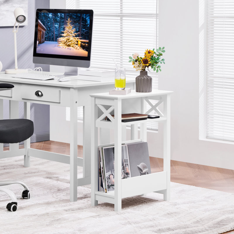 3-Tier End Table with Storage Shelf