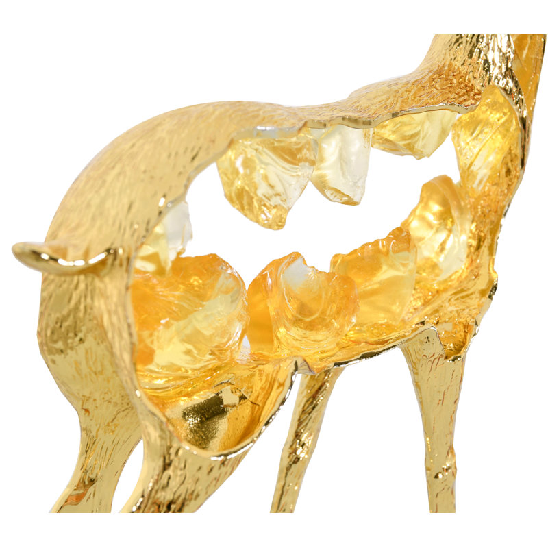 Golden Quartz Deers Set Of 2