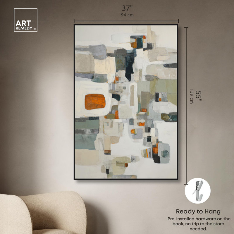 "River Stones II", reproduction d'art sur toile par Art Remedy, cadre noir, 36 x 54, H 55 po x l 37 po, Cadre noir