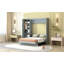 Lit escamotable double pleine grandeur avec tablettes, garde-robe et lumières DEL-379602953