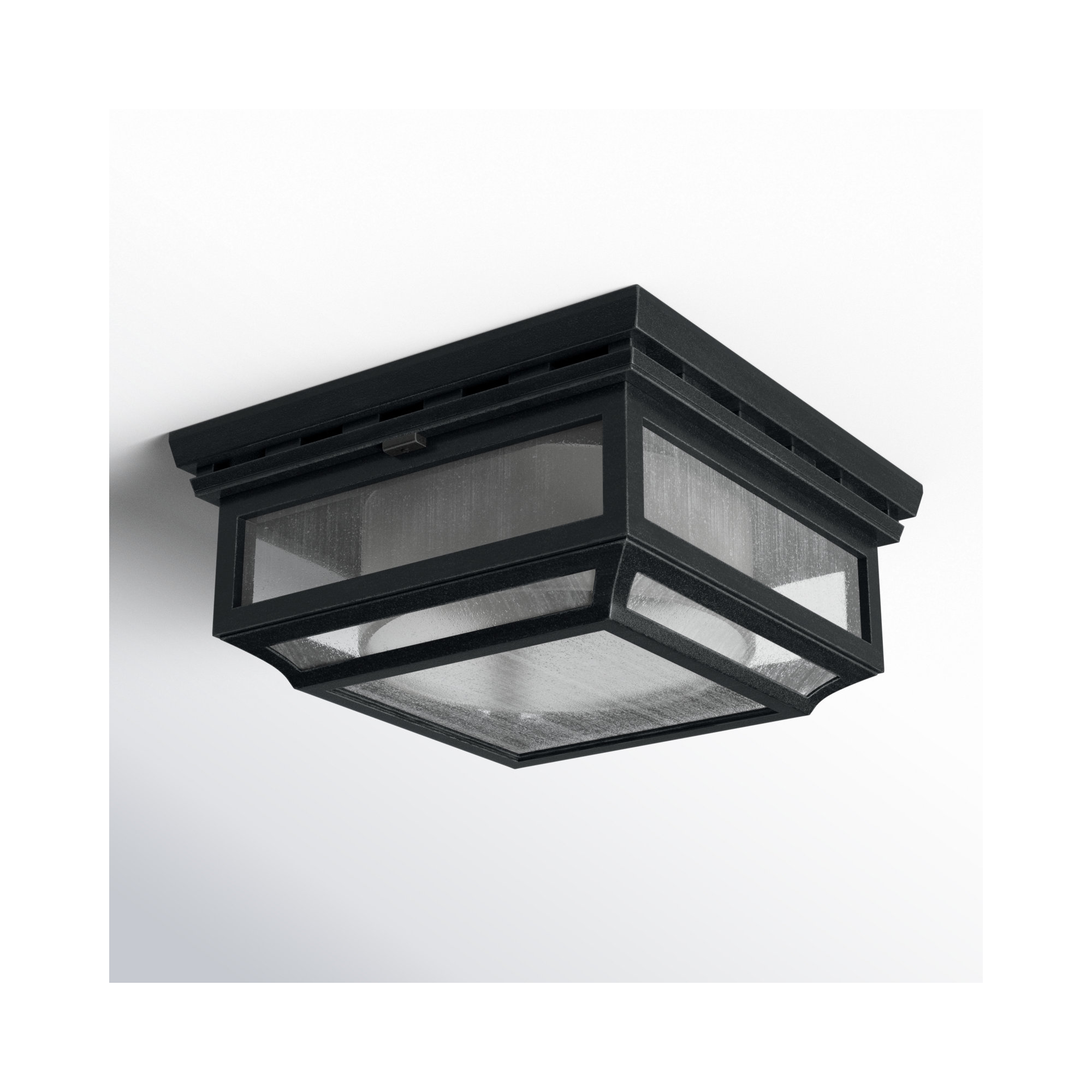 Nisbet Square Outdoor Flush Mount, Dark Weathered Zinc