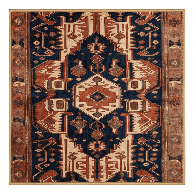 Machine Washable Persian Brown Area Rug, Square 3'