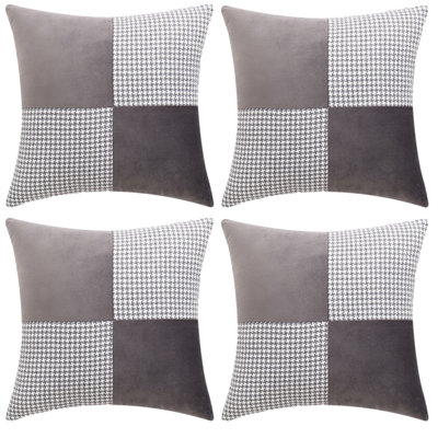  Ensemble de 4 housses de coussin en velours