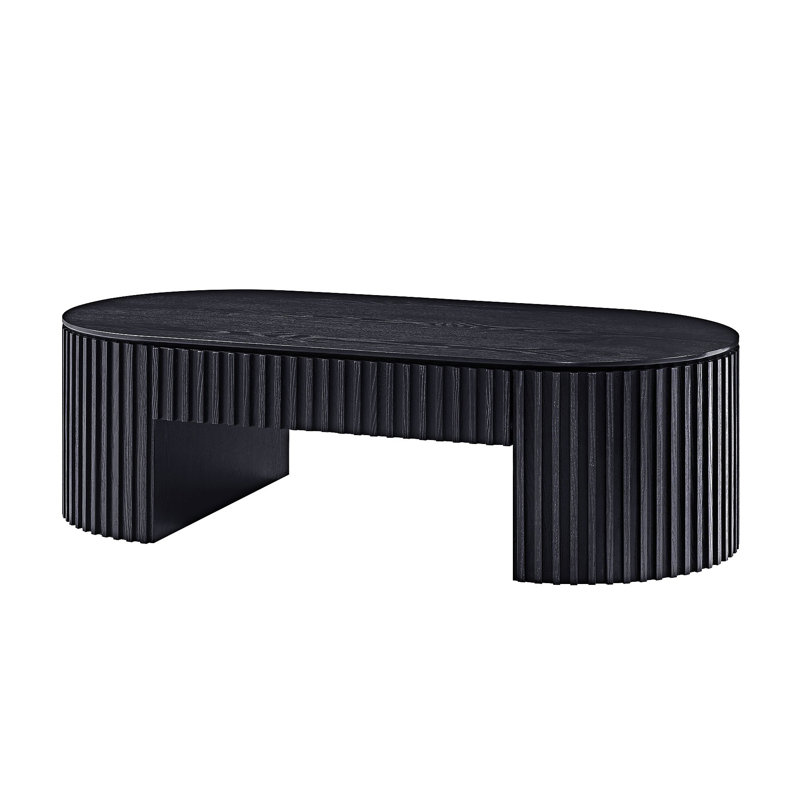 Table basse en bois avec tiroir, Noir