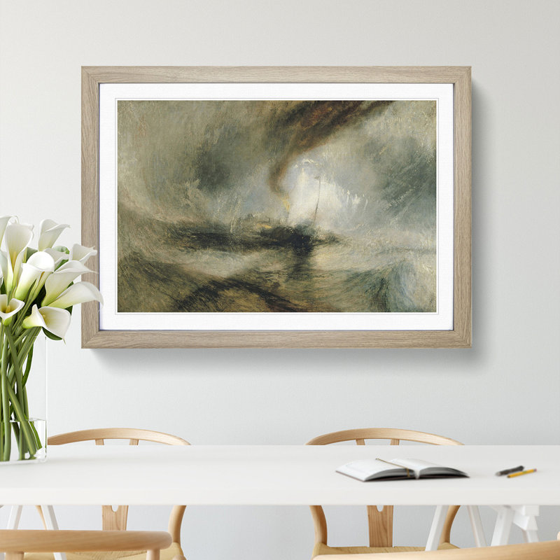 Snow Storm by Joseph Mallord William Turner - Picture Frame Painting, 36cm H x 48cm W x 2cm D, Oak Framed