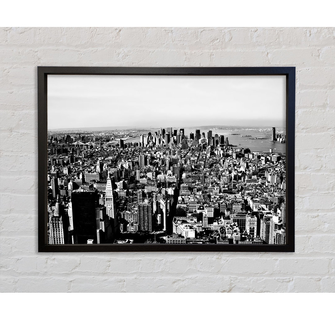 Chicago Distance B N W - Single Picture Frame Kunstdrucke auf Leinwand