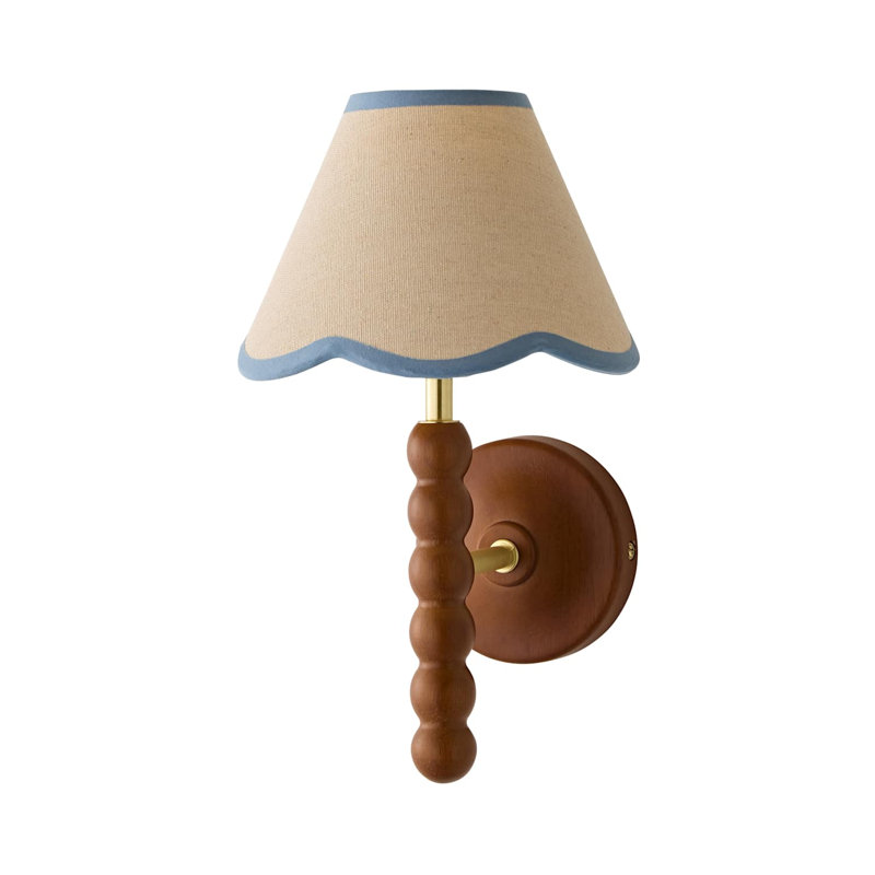 Algimanta Manufactured Wood Wallchiere, 32cm H x 19cm W x 21cm D, Cream/Blue, Natural