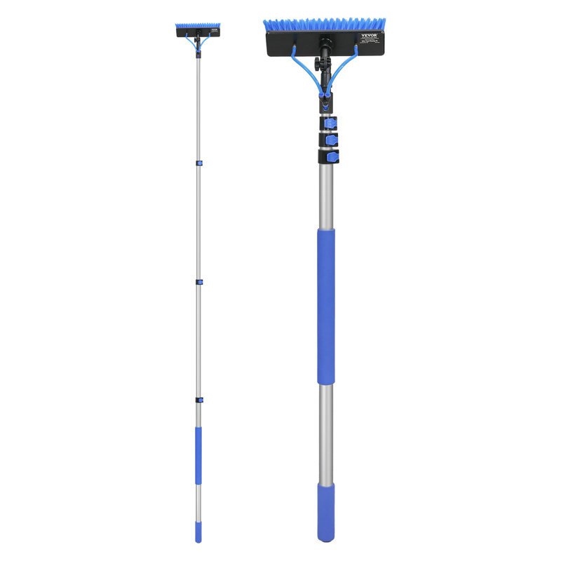 Water Fed Pole Kit, 20FT Solar Panel Cleaning Pole With Extendable Handle, 180° Rotatable Brush Head And 65.6FT Hose, Household And Outdoor Window Cleaner Tool For Caravan Solar Panel Deck