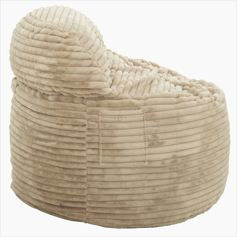 Convertible Memory Foam Bean Bag Chair, 2-in-1 Sofa Chair, Beige