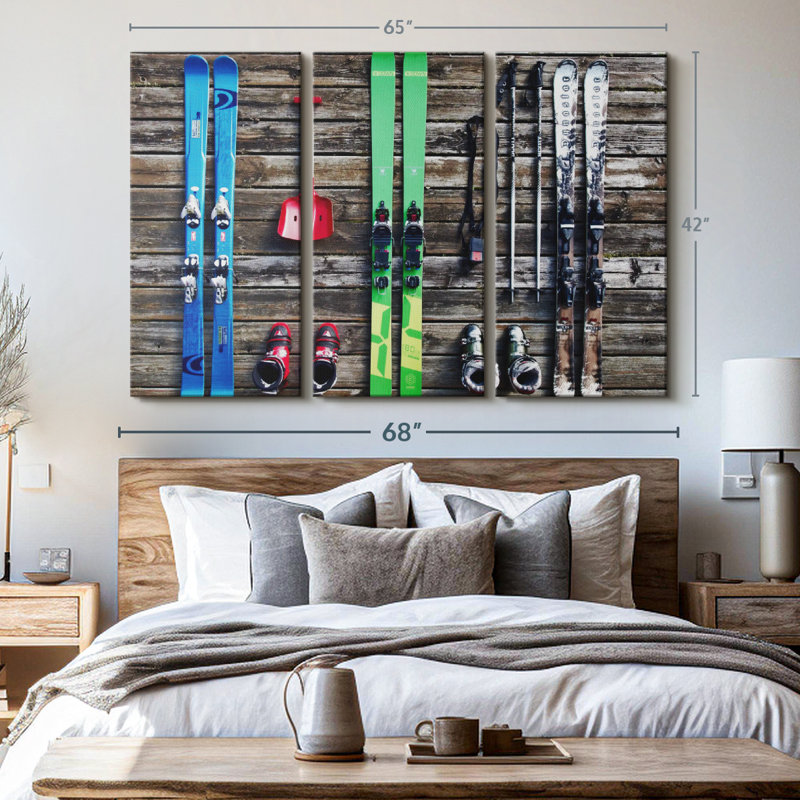 «Ski Gears», 3 pièces sur toile, H 42 po x l 65 po 