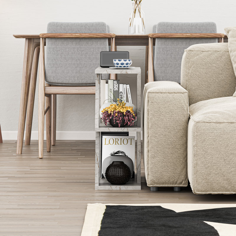 Adriana Side Table Modern Compact Design for Living Room & Bedroom, Grey
