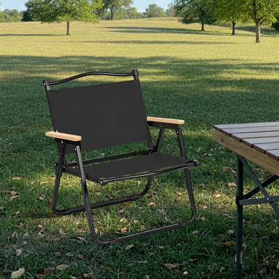 Chaise de camping portable pliante avec accoudoirs Chaise d'extérieur légère pour pique-nique, plage et pêche