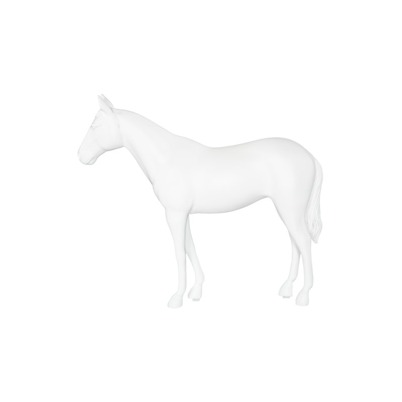 Horse Sculpture, Standing, Glossy White