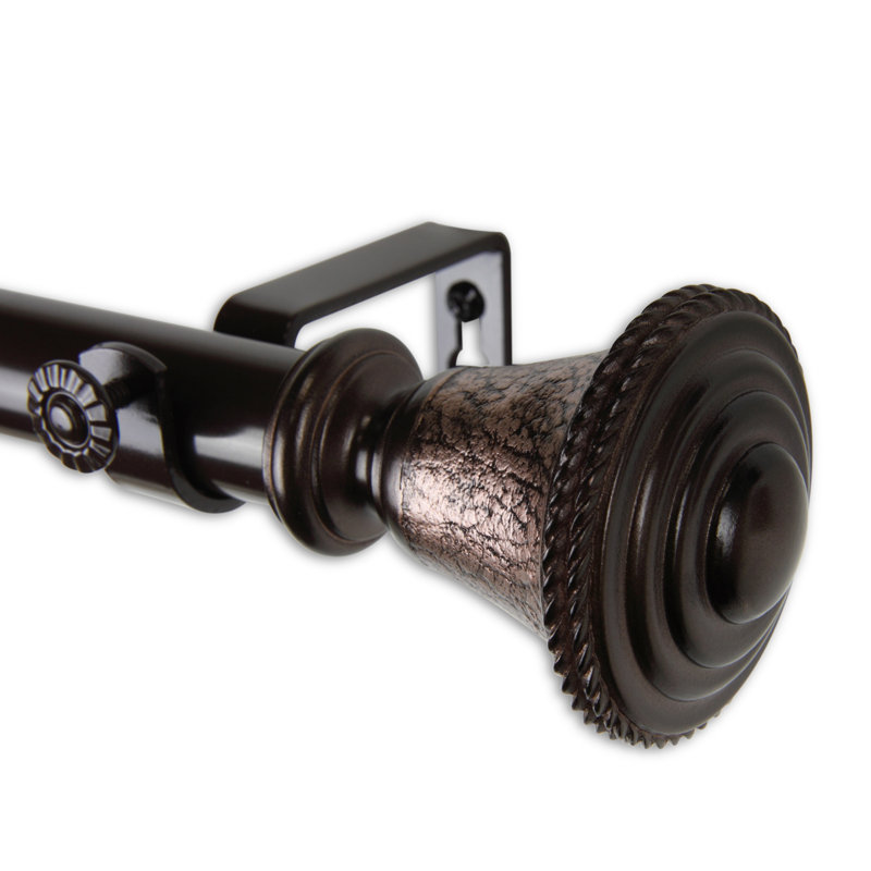 Tringle à rideau simple Kemmentn, 48 po à 84 po, Bronze