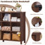 Organisateur de rangement pour 12 cubes, bibliothèque Farmhouse de 62 pouces de large, grande bibliothèque ouverte en bois à 3 niveaux, bibliothèque rétro pour le bureau personnel, armoire à casiers pour le salon, la chambre à coucher-392899092-392899091
