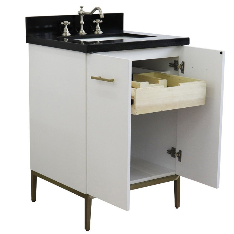 25'' Single Bathroom Vanity with Top, Black