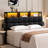 Damerius Upholstered Storage Headboard With Built-In Charging Station, LED Light Strip, Hidden Drawer And Shelf – Tufted Button Design-785386324-782890653