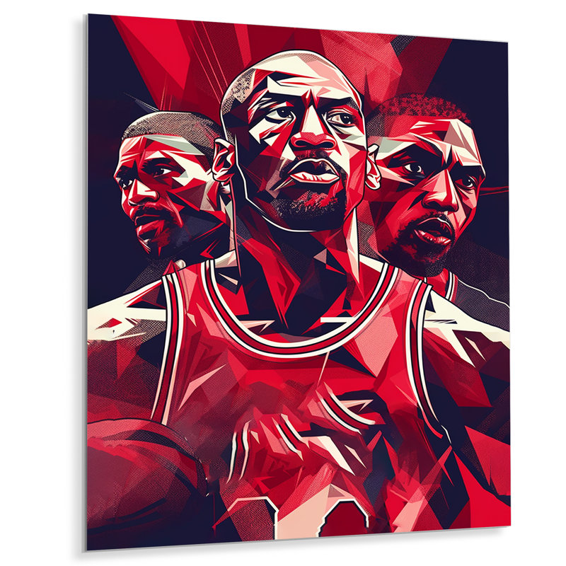 Visage de jeu de basket-ball - impression sans cadre sur métal, H 32 po x l 24 po x P 1 po
