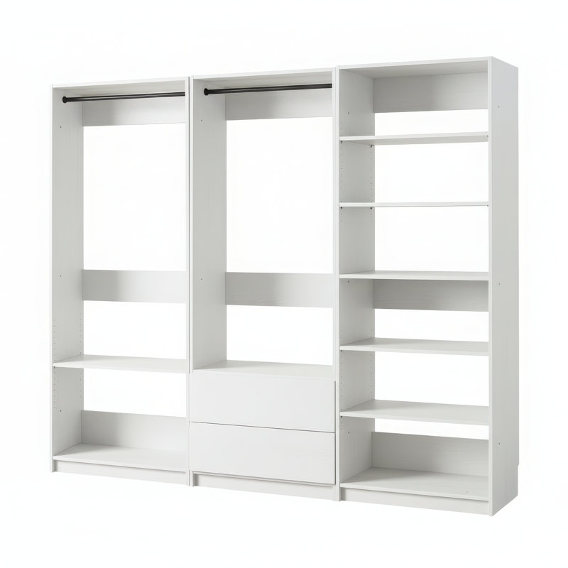 Kalinikos Freestanding Walk in Wood Closet System, White