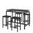 Matte Black Bar Table Set with 4 Stools, Space-Saving Counter Height Dining for Small Kitchens