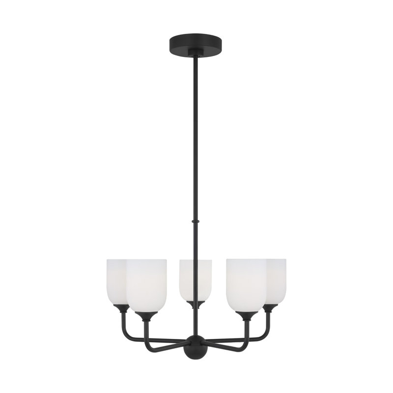 Lustre moyen Émile de Génération Lighting par Visual Comfort, Noir mat, Non