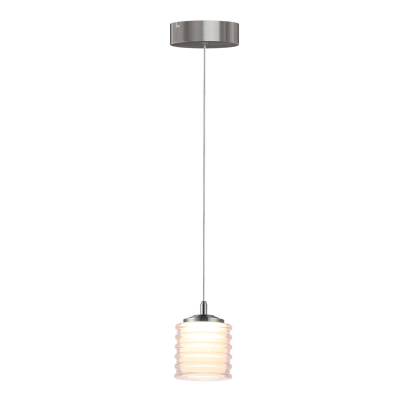 Luminaire suspendu tambour 1 lumière Boley, Chrome