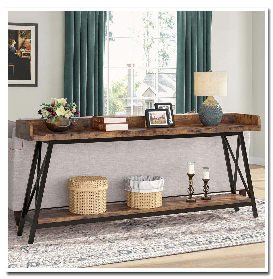 Latitude Run® Industrial Console Table with Extra Long Versatile Design ...