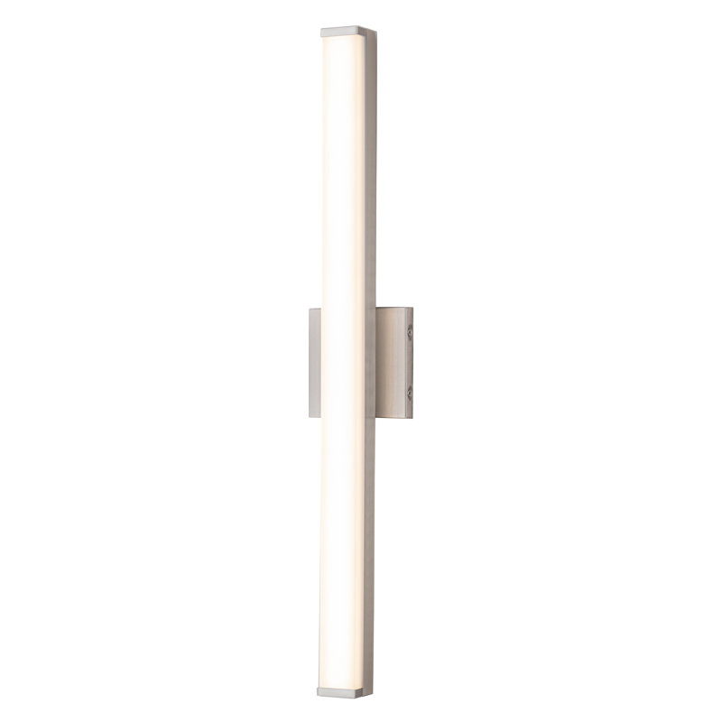 24” Brushed Nickel Led Vanity Bar Light Indoor Wall Sconce With Acrylic Shade, 16 W, 24" Width , Brushed Nickel