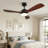 52 Inch Solid Wood Ceiling Fan with Dimmable LED Light Remote and Smart App Control 6-Speed Quiet Reversible DC Motor for Living Room
