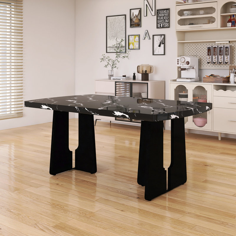 Table de salle à manger 63,00 po, Noir
